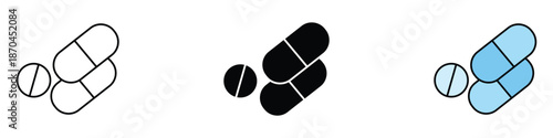 Medical pill and capsule icon vector. health and pharmaceutical symbol. vector illustration.
