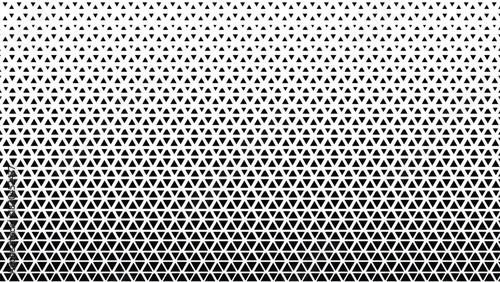 Fotografie Geometric Triangle Halftone Pattern - Black and White Abstract Background