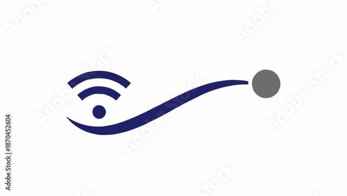 Wifi signal icon with dot.
