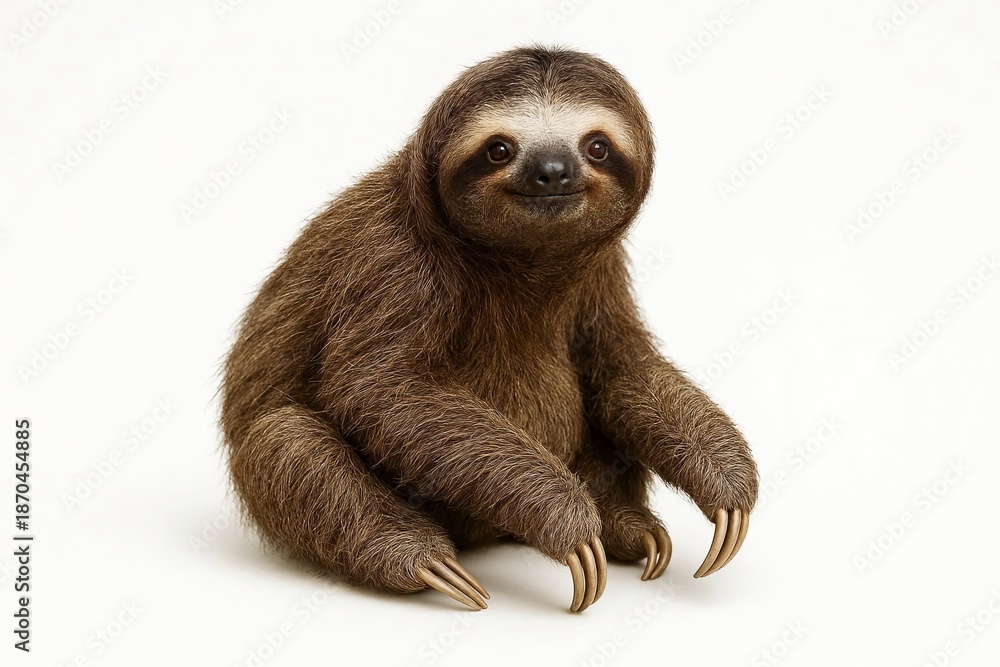 Obraz premium The sloth is on a white background.