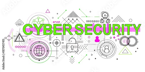 Cyber security banner web icon new design application, disaster recovery, Encryption, operational.