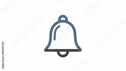 Simple Line Drawing of a Bell.