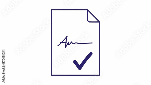 Signed Document with Check Mark.