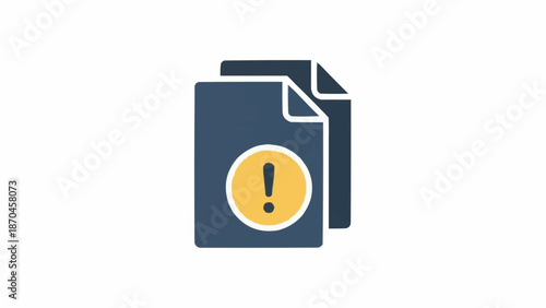 Warning sign on document papers.