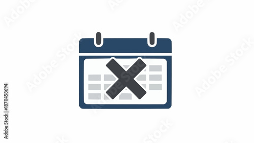 Calendar with big black cross.