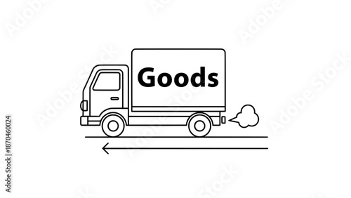 Delivery truck transporting goods