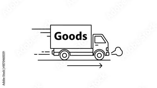 Delivery truck transporting goods