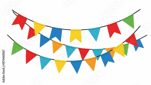 Colorful Party Bunting Flags Decoration for Celebration.