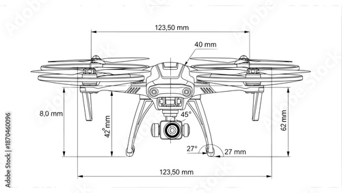Drone technical drawing