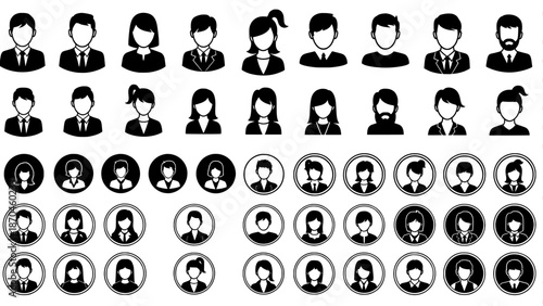 Avatar user profile icon set