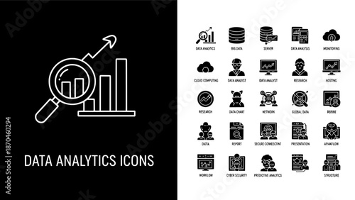 Data analytics icon set