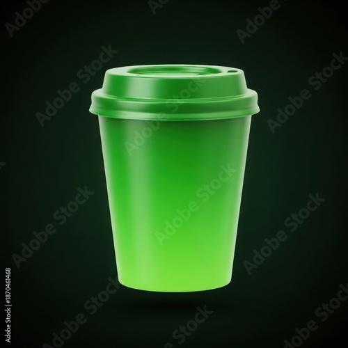 Green disposable coffee cup