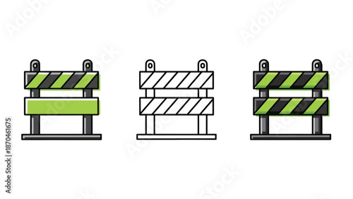 Barrier icons set - Glyph and solid icon set - Flat Design Icon - line icon set - Flat Vector icon, icon, Editable stroke icon, Modern icon collection
