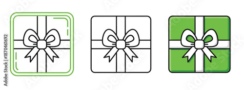 Gift box icons - Glyph and solid icon set - Flat Design Icon - line icon set - Flat Vector icon, icon, Editable stroke icon, Modern icon collection