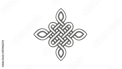 Intricate Celtic Knotwork Design Element.