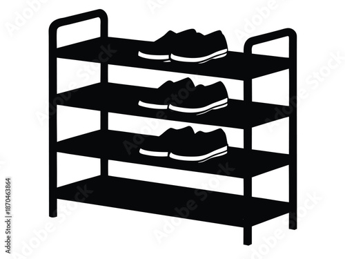 shoe rack vector on white background