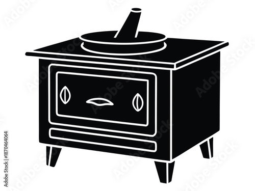 stove vector on white background