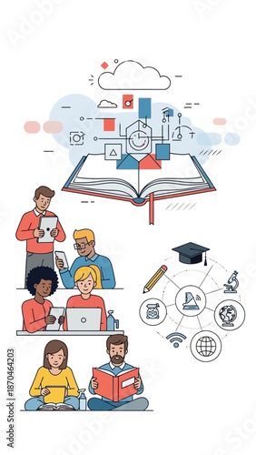 Online Learning and Education Icons Set