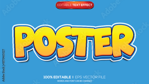 3d text effect poster theme