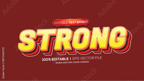 3d text effect strong theme