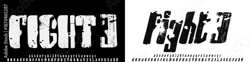 FIGHT3 TEXTURE, Modern Condensed Font. Alphabet Upper case Typography urban style condensed fonts for fashion, sport, technology, digital, music, movie, logo design, vector illustration.eps