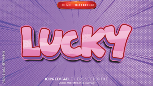 3d text effect lucky theme