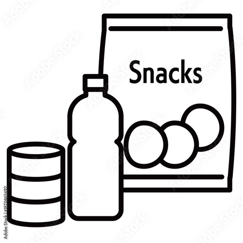 食料品のシンプルでミニマルなアイコンイラスト