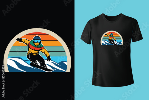 Snowboarder Action Silhouette Vector Illustration