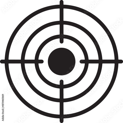 Minimalist target icon with concentric circles Vector