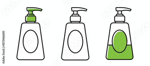 Hand soap dispensers - Glyph and solid icon set - Flat Design Icon - line icon set - Flat Vector icon, icon, Editable stroke icon, Modern icon collection