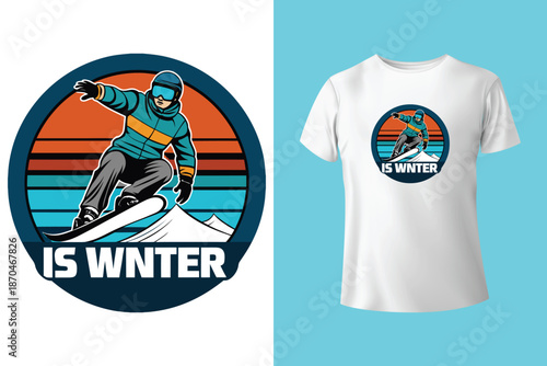 Snowboarder Action Silhouette Vector Illustration