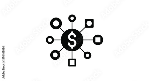 A conceptual illustration depicting financial connections and monetary flow represented as a stylized silhouette