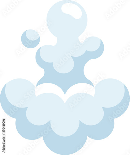 Cartoon Flat Soap Suds Bubble Cloud Foam Cleaning Illustration