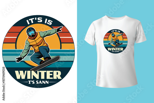 Snowboarder Action Silhouette Vector Illustration