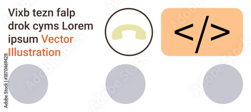 Digital communication, coding, technology, minimalism, web development, design resources. of a phone symbol and HTML code tag on a clean layout. Communication and coding concept