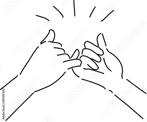 指切りをする手シンプル線画