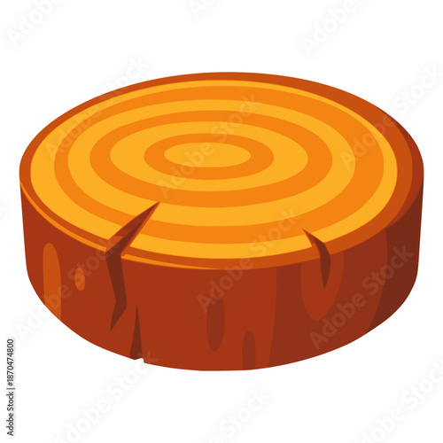 dead tree trunk flat color vector illustration template design