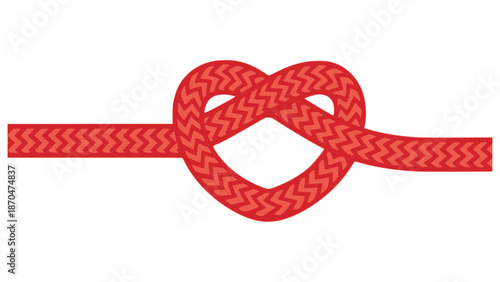 red tie knot flat color vector illustration template design