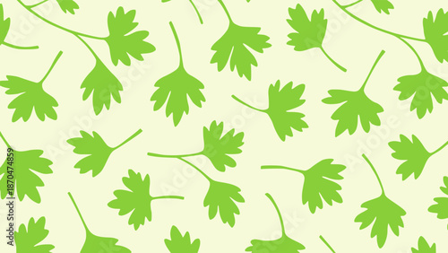 coriander leaf nature plant background flat color vector illustration template design