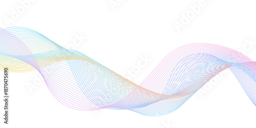 Abstract colorful wave design with flowing lines and a pastel gradient
