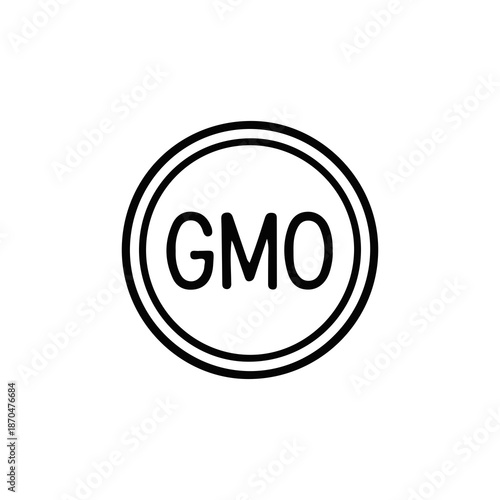 Genetically modified organism GMO label icon