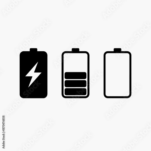 Battery icons showing different charge levels