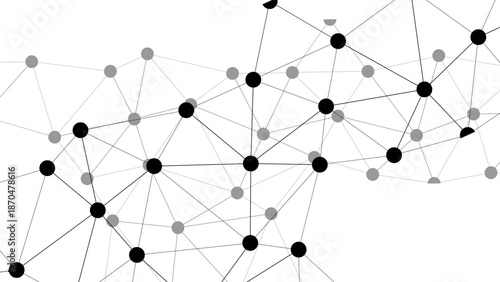 An abstract 3d social network concept featuring a global internet connection structure with spheres and links illustrating a business technology communication web for a community team