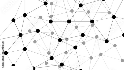 Abstract technology background featuring a 3d network structure of circles and molecules symbolizing global internet connection and social communication within a digital business community