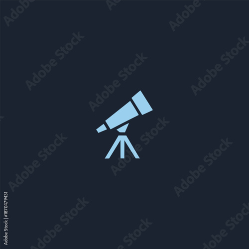 Geometric telescope logo representing vision, discovery, and future insight.
