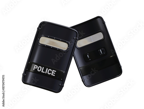 Police riot shield icon 3d render concept of policeman Armor shield icon vector illustration