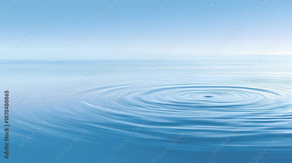 Fototapeta premium Blue Water Ripples Abstract Background Creating Calm Minimal Texture for Nature Wellness and Design Use