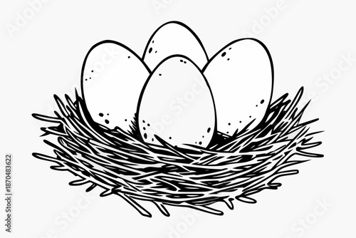 Easter eggs in a nest