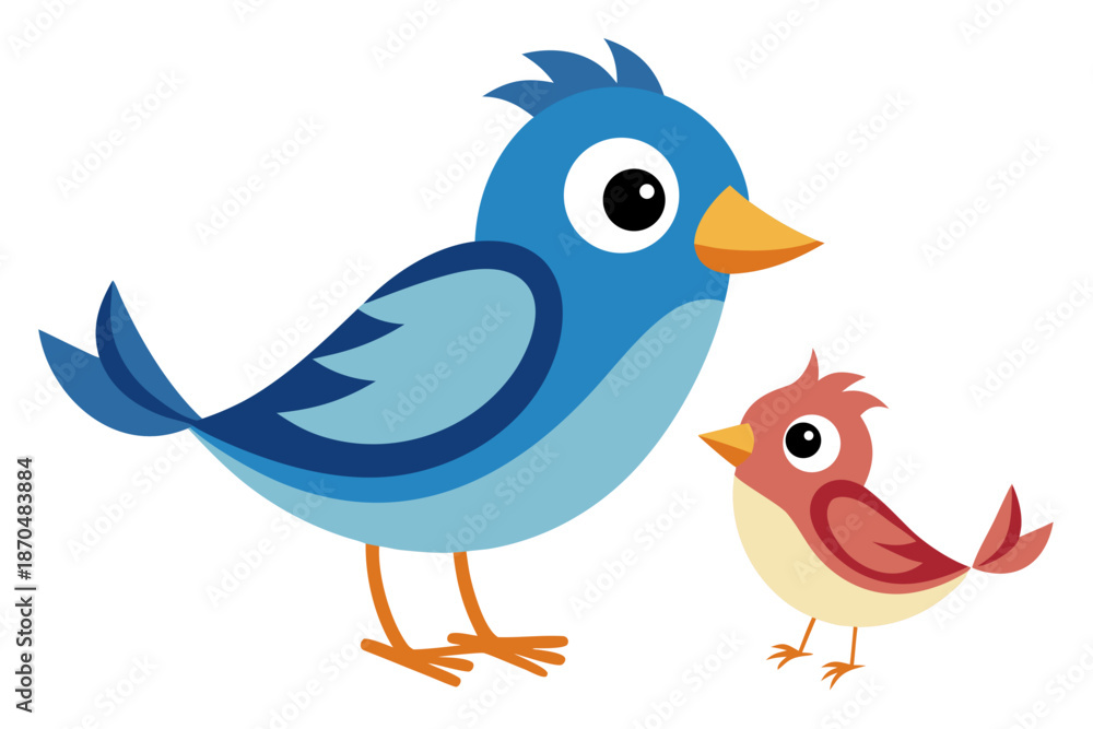 Obraz premium Two birds on a white background