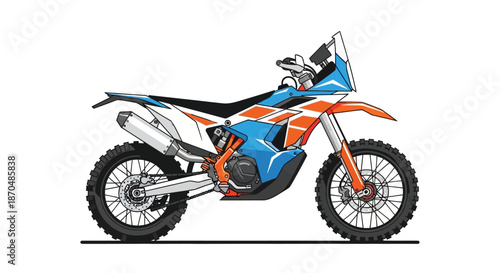 Vibrant Rally Motorcycle Isolated Vector Illustration